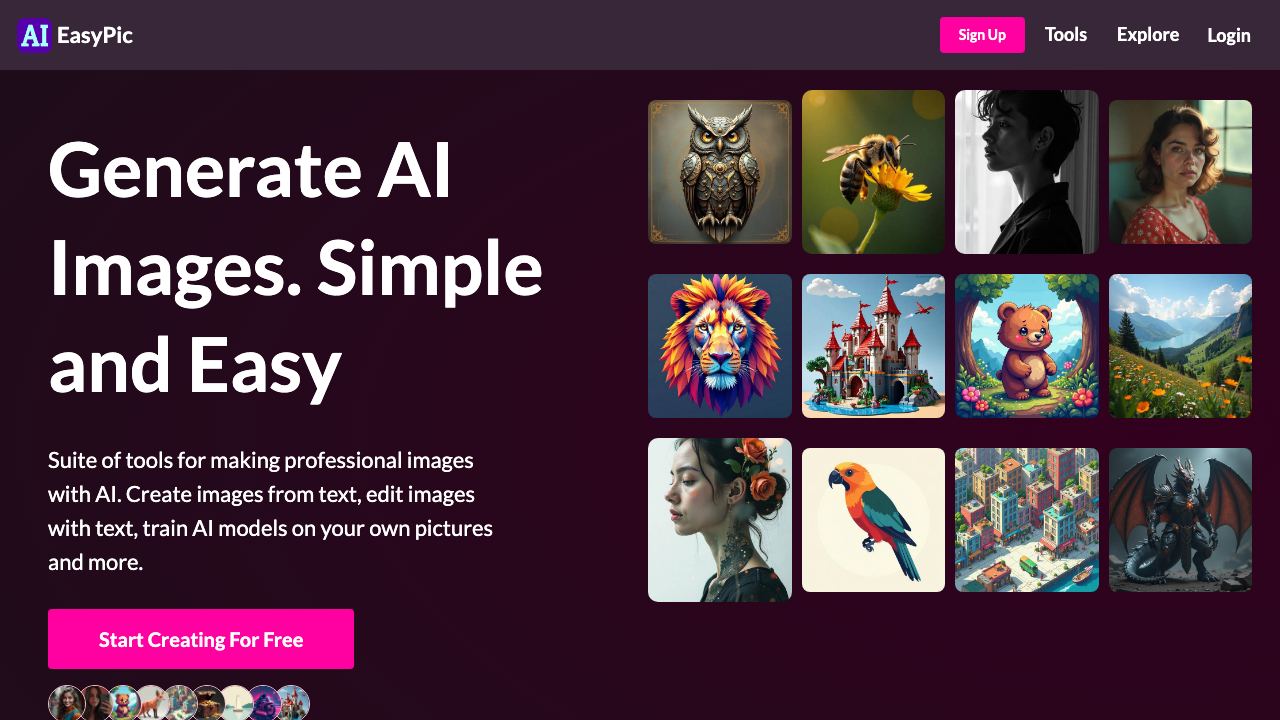 AIeasypic website screenshot