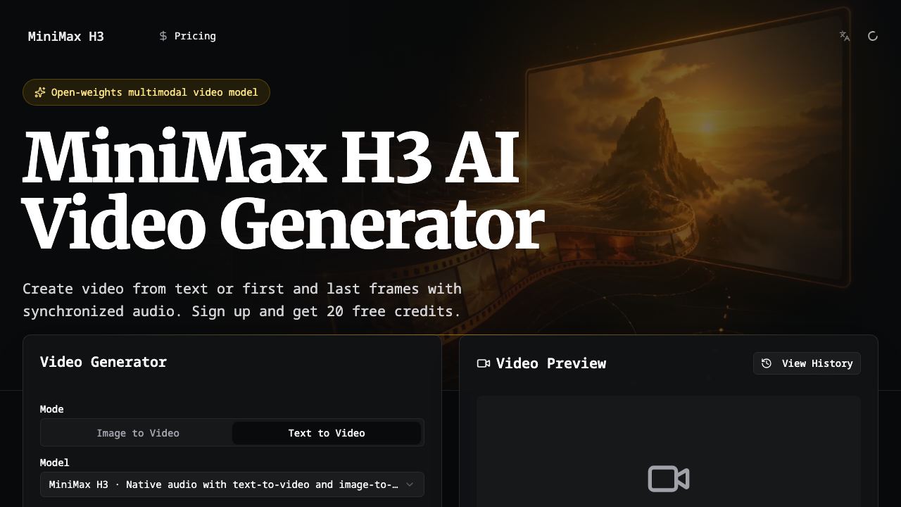 MiniMax H3 - info 网站截图