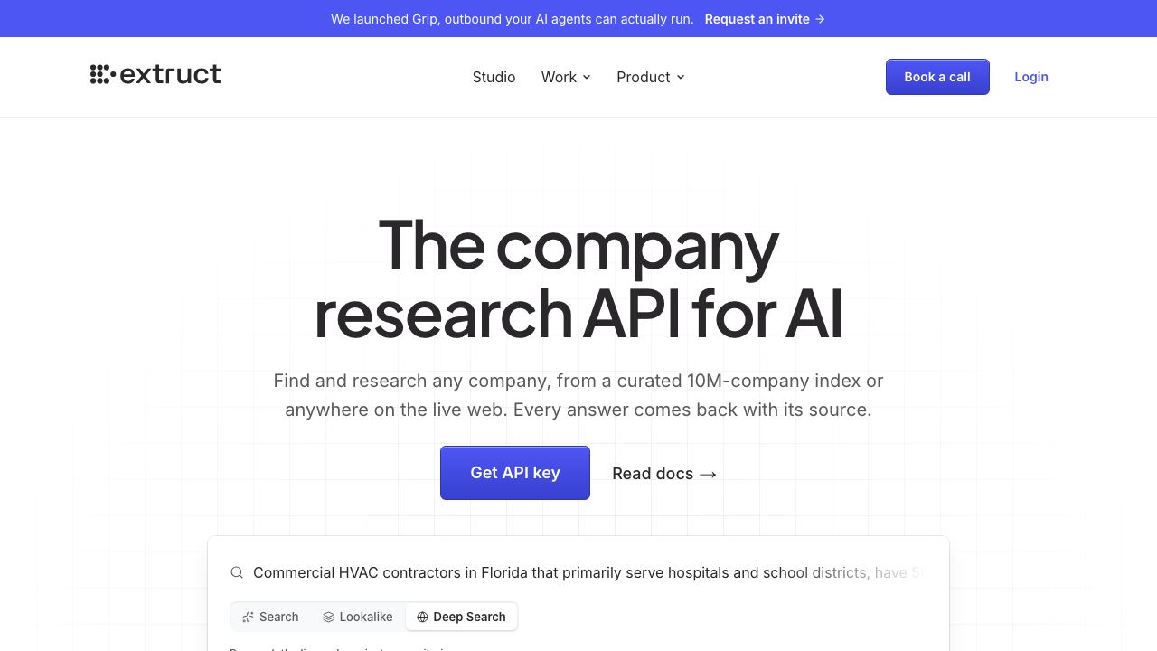 Extruct AI 网站截图