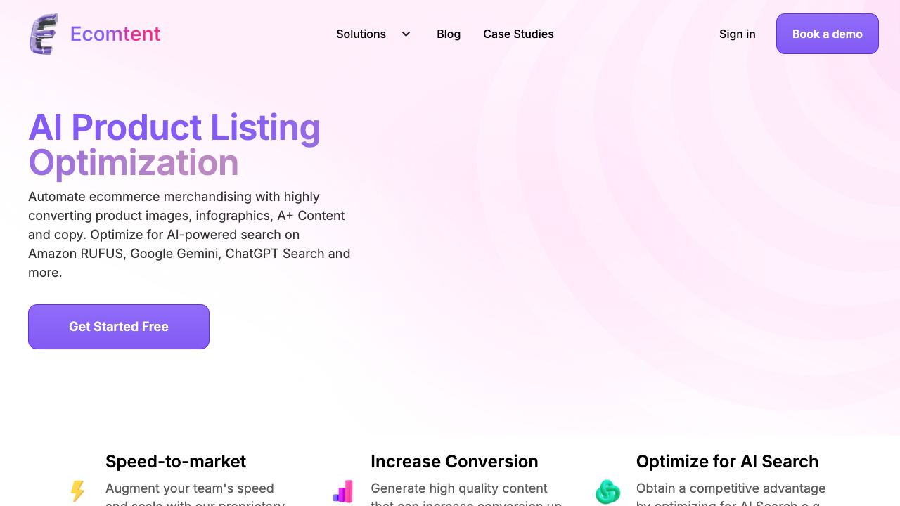 Ecomtent website screenshot