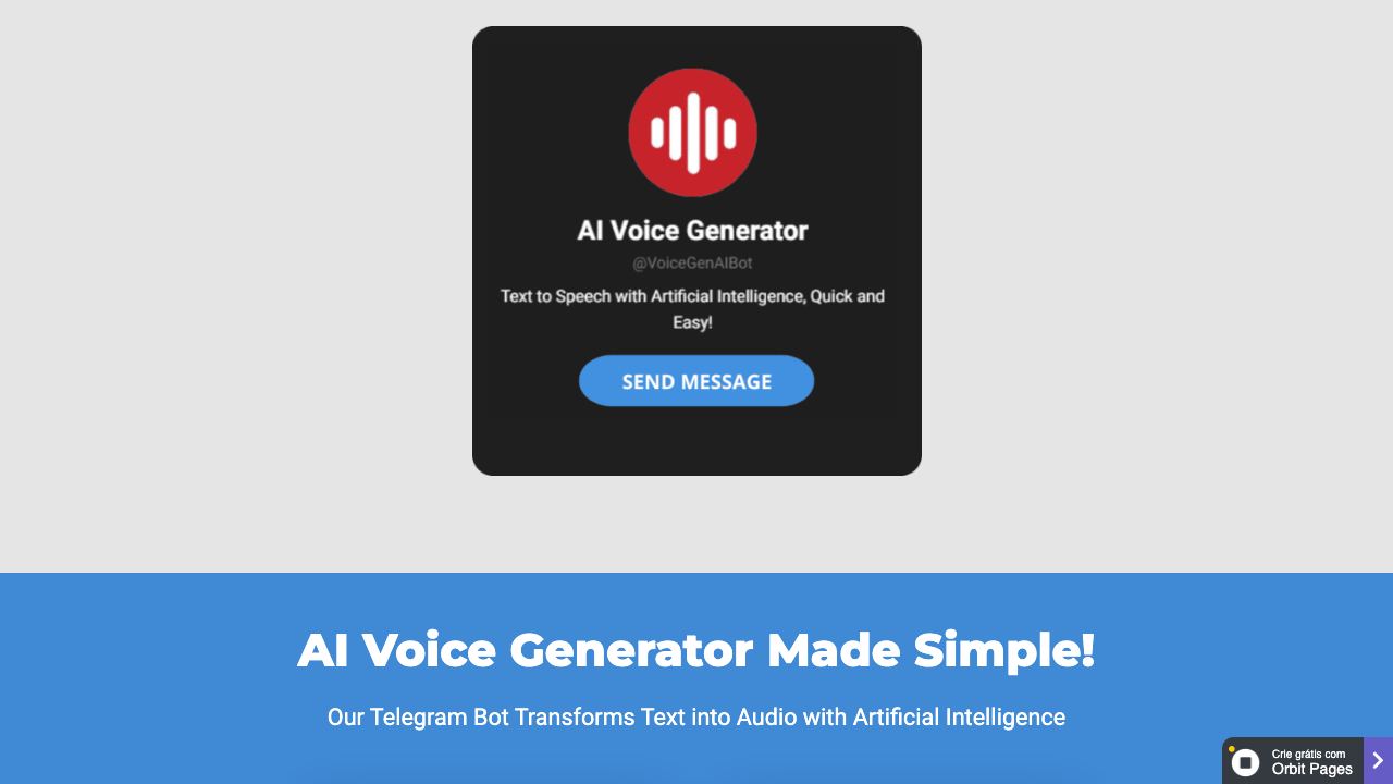 AI Voice Generator Bot website screenshot