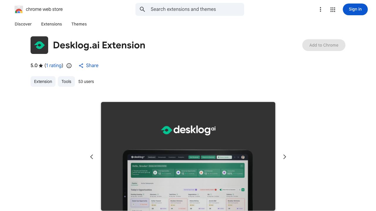 Desklog.ai Extension 网站截图