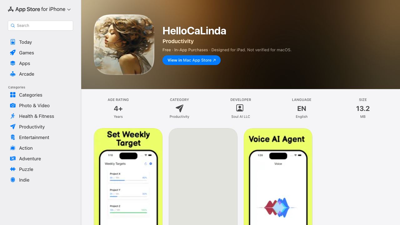HelloCaLinda 网站截图