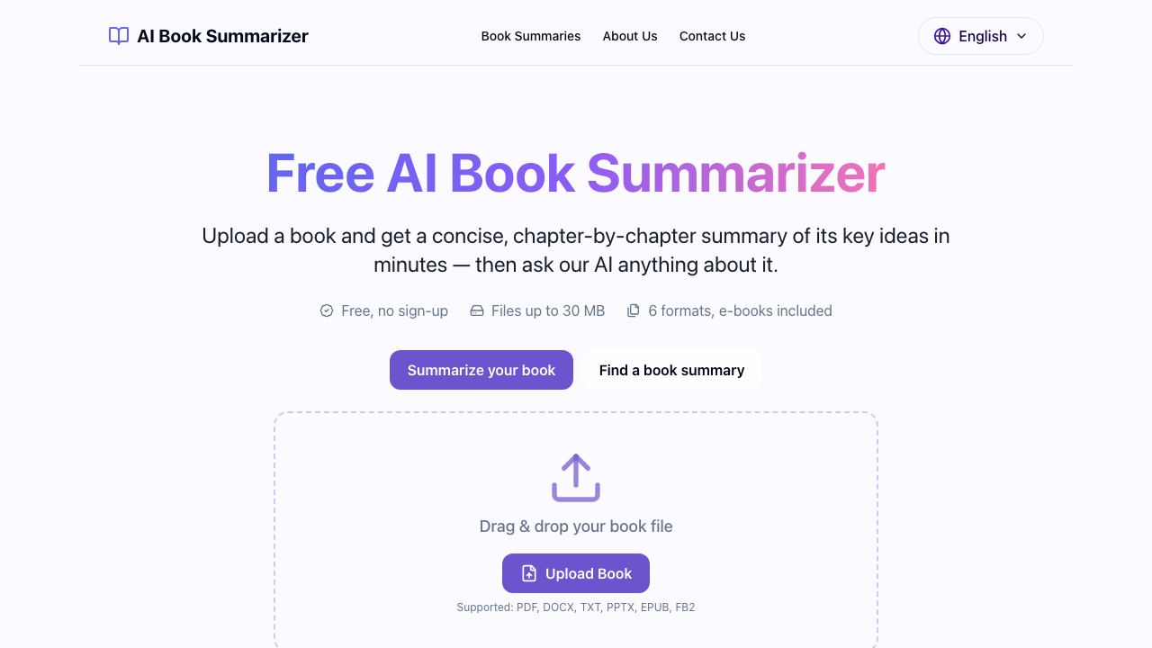 AI Book Summarizer 网站截图