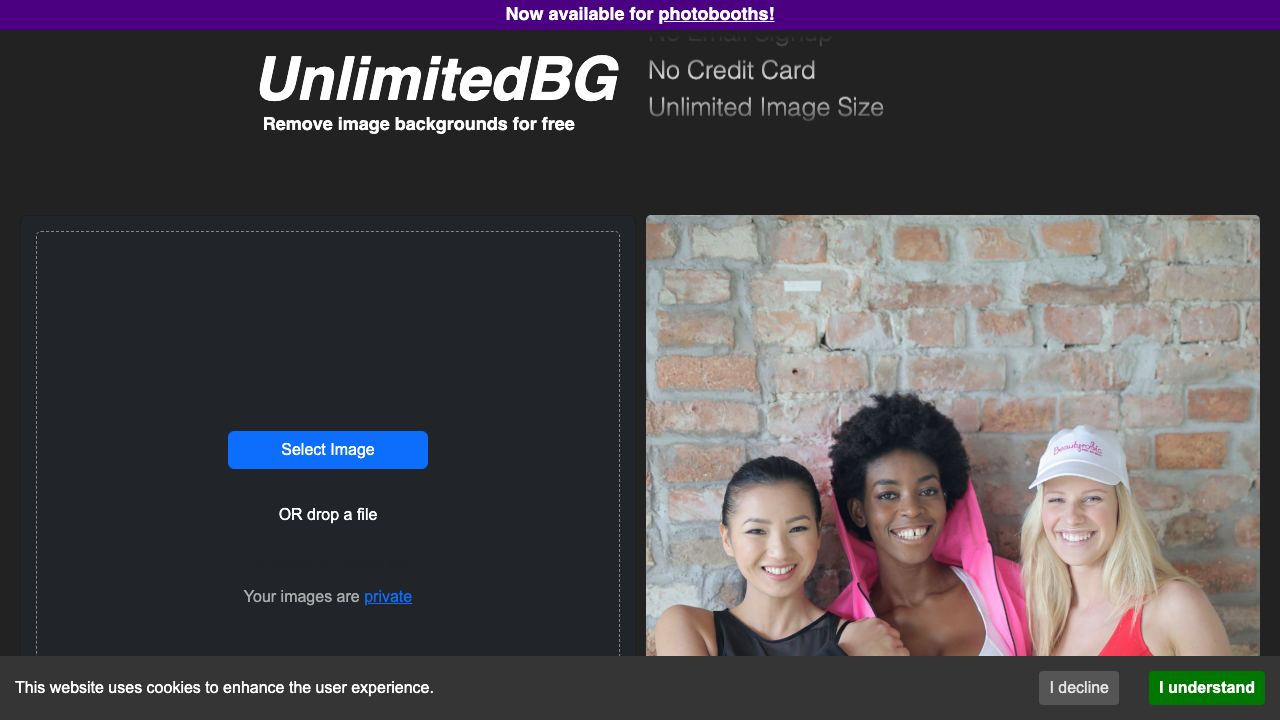 Unlimited BG AI Background Removal Tool 网站截图