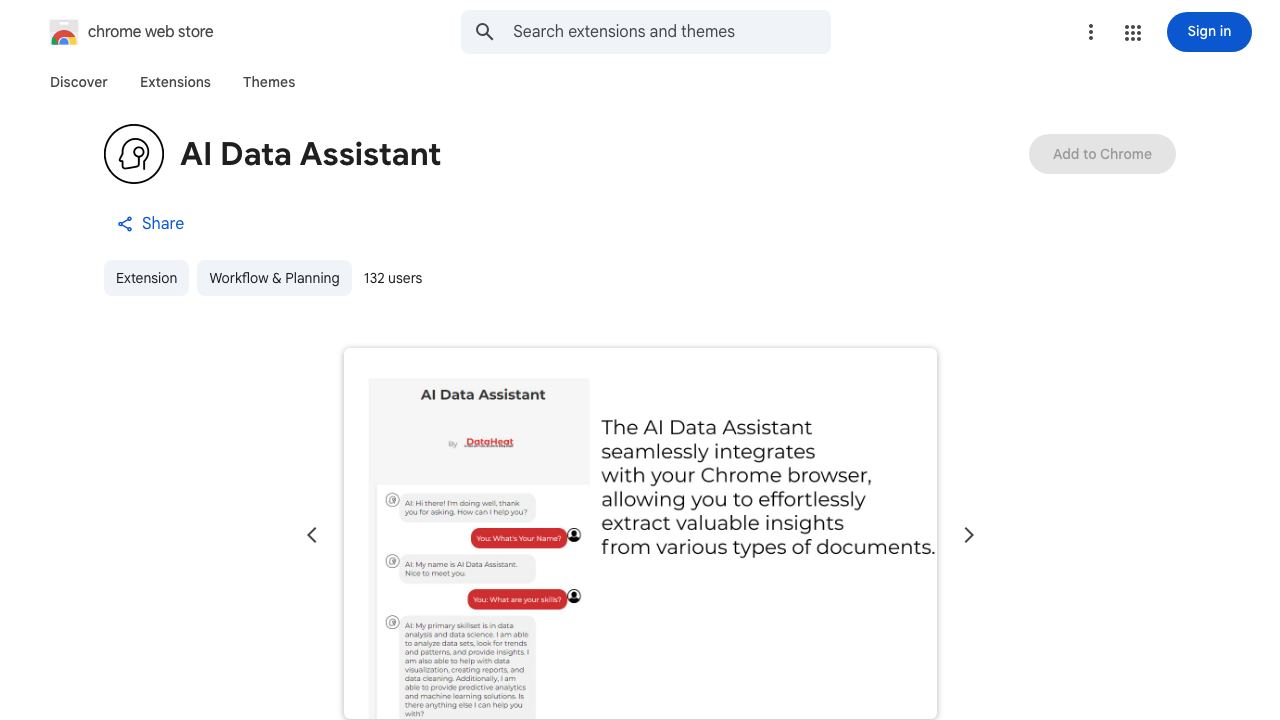 AI Data Assistant 网站截图