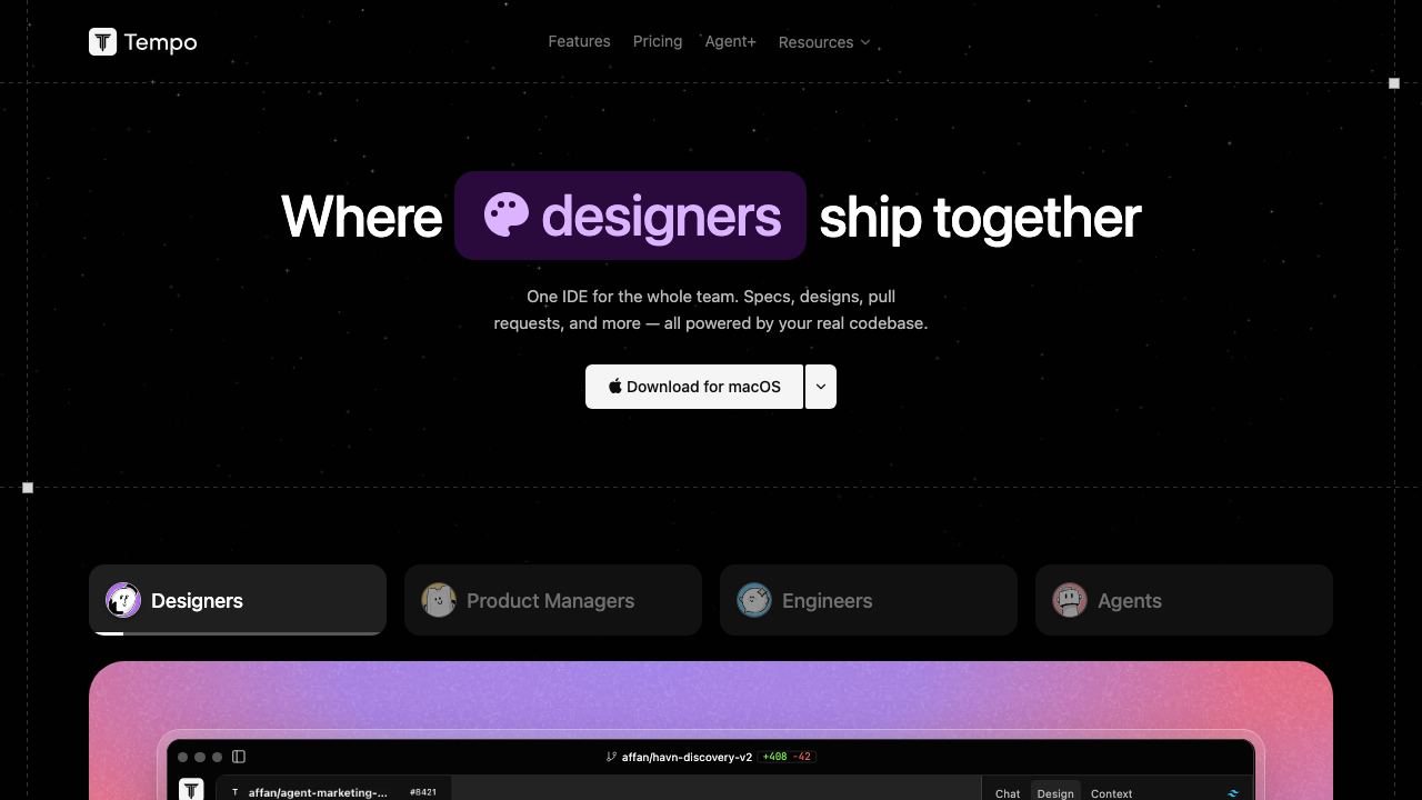 Tempo Labs 网站截图