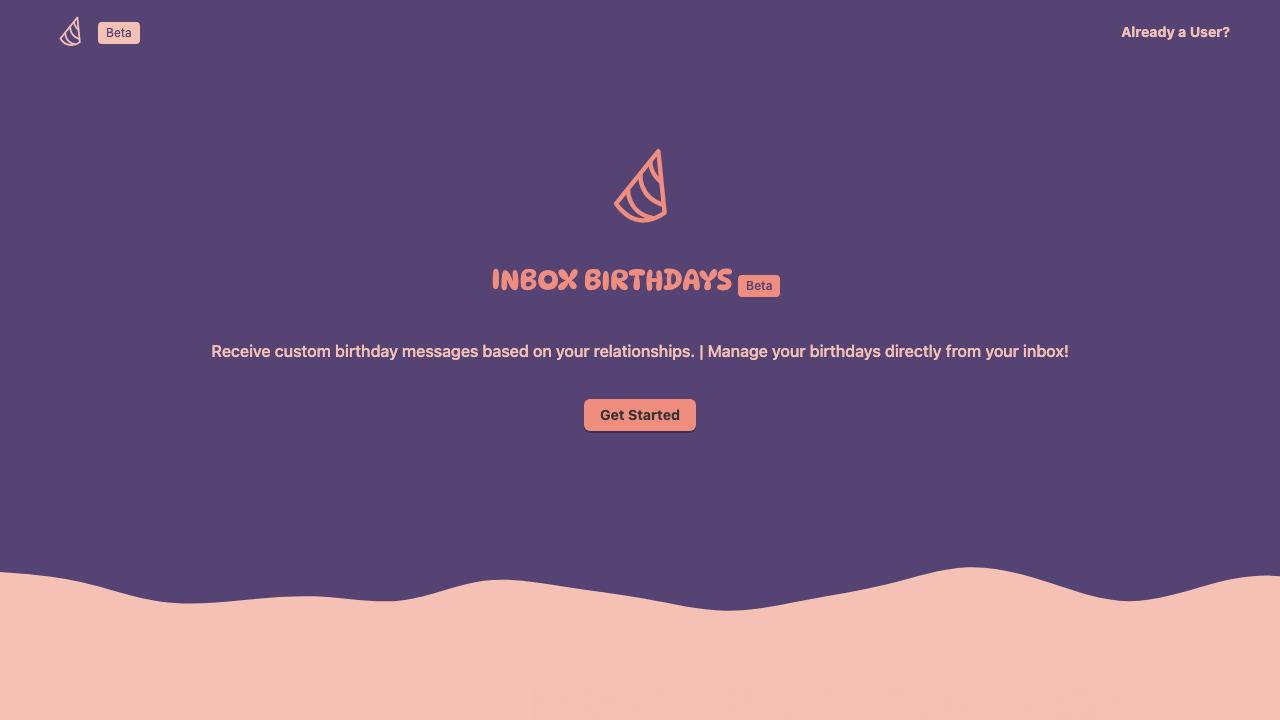 InboxBirthdays 网站截图