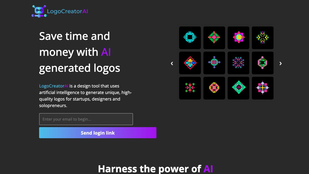 LogoCreatorAI website screenshot