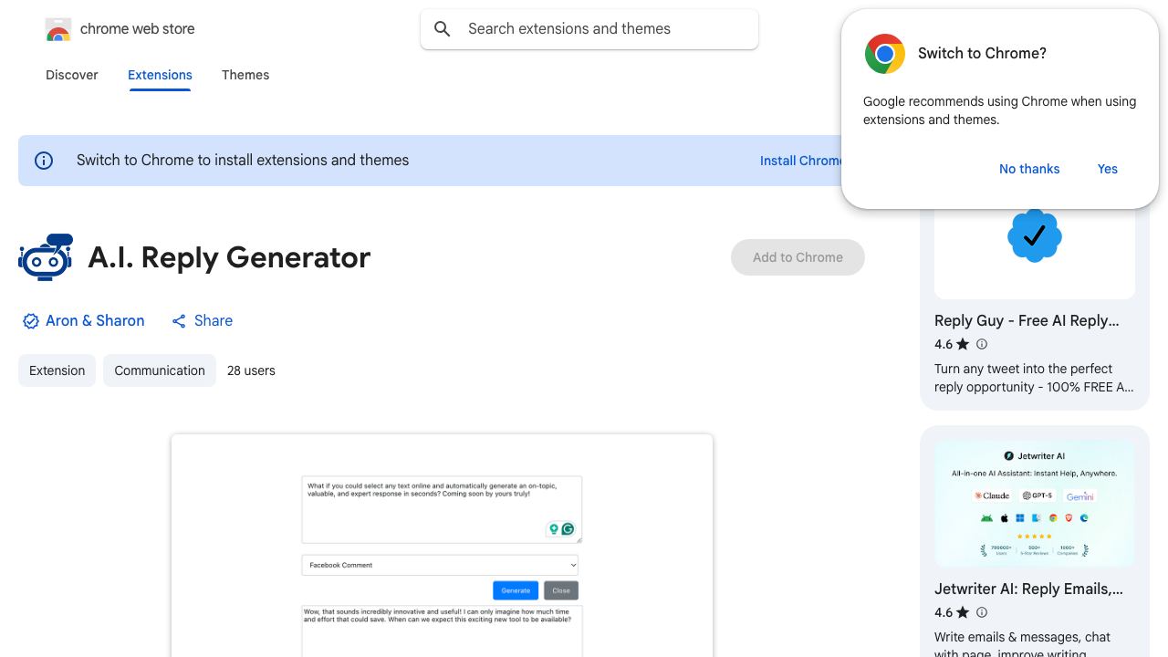 A.I. Reply Generator 网站截图