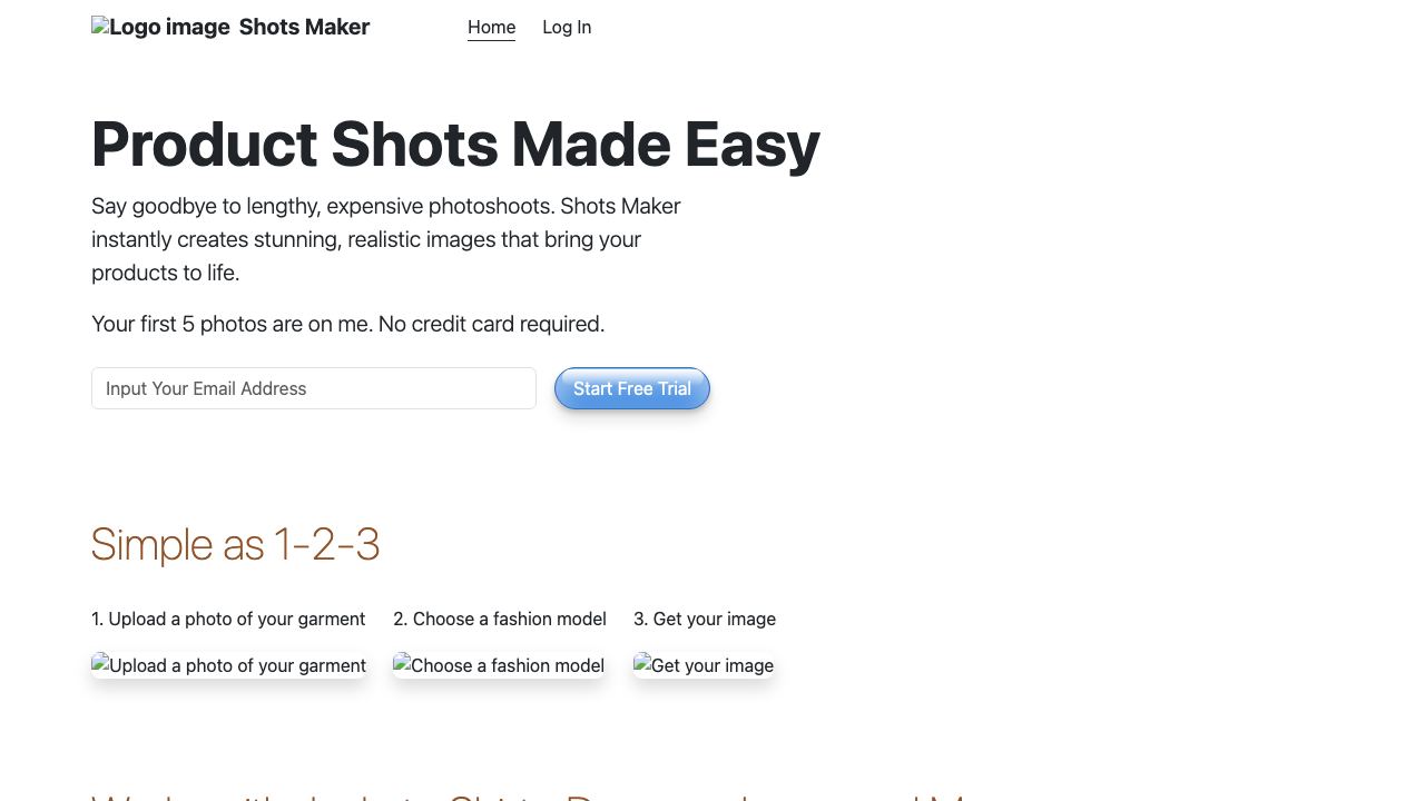 Shots Maker website screenshot