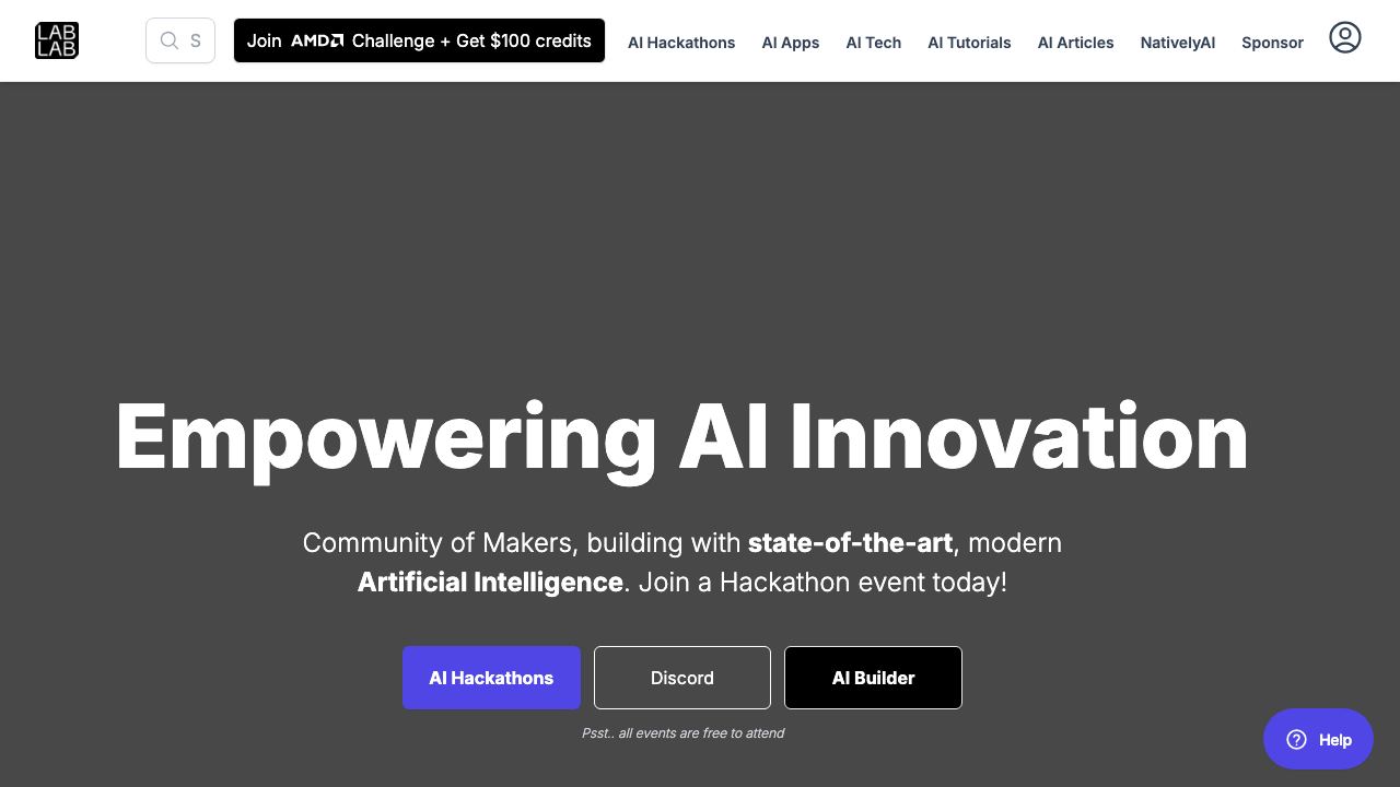 Lablab.ai website screenshot