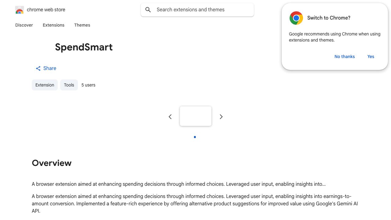 SpendSmart website screenshot