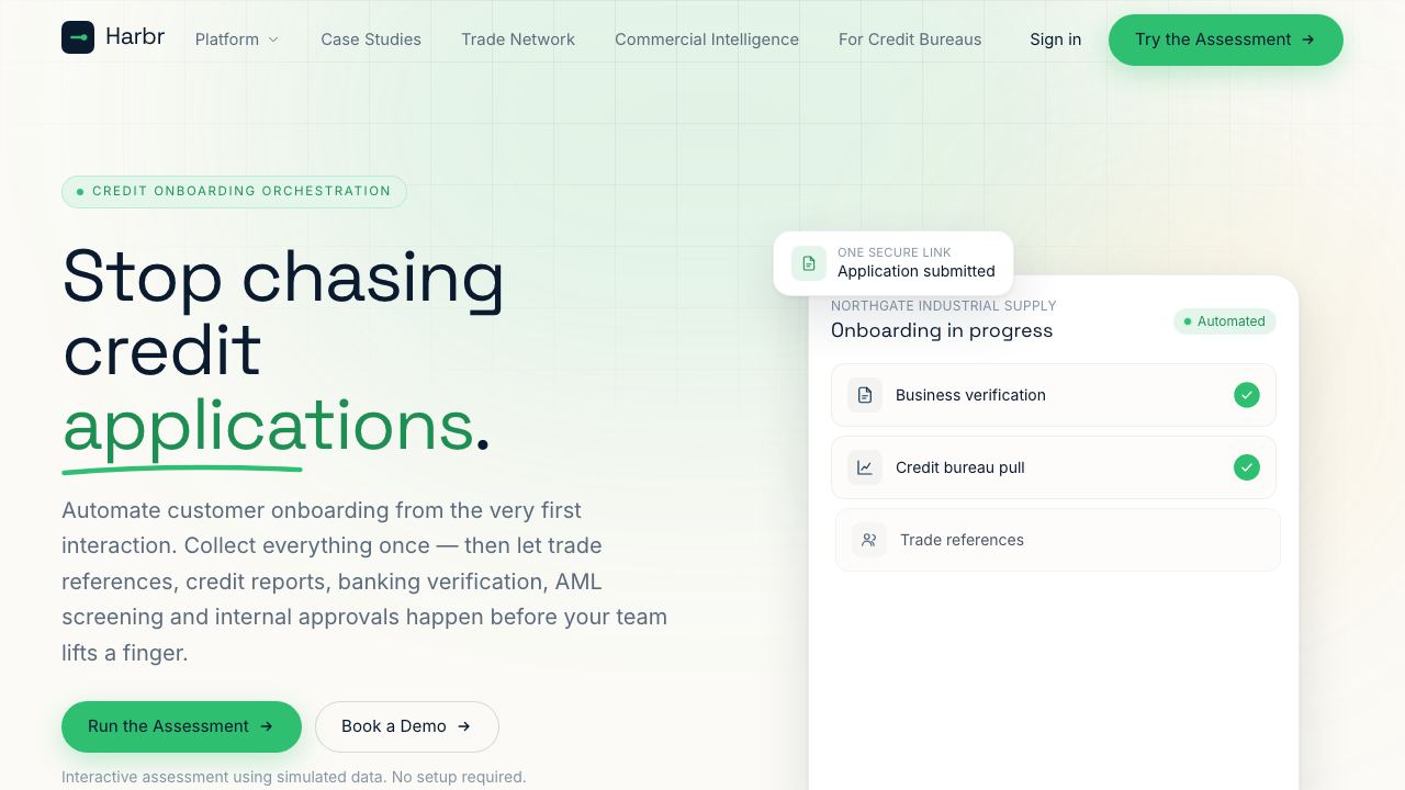 Credit Onboarding Automation 网站截图