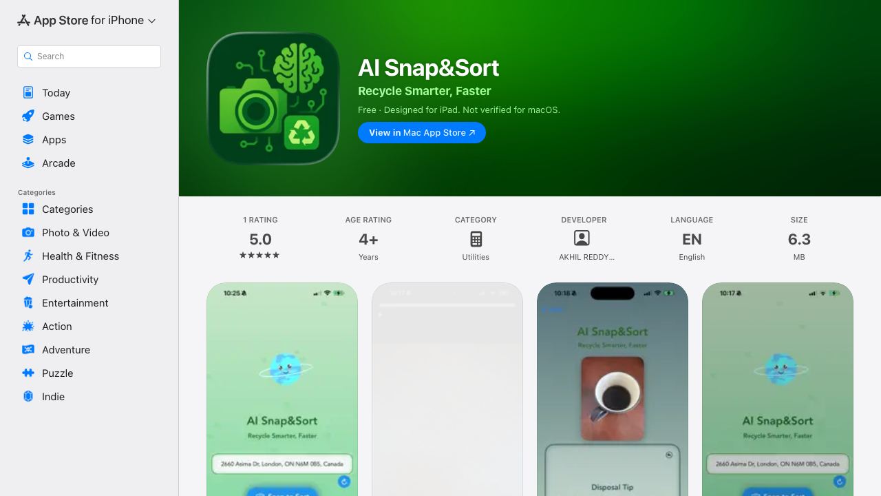 AI Snap&Sort 网站截图