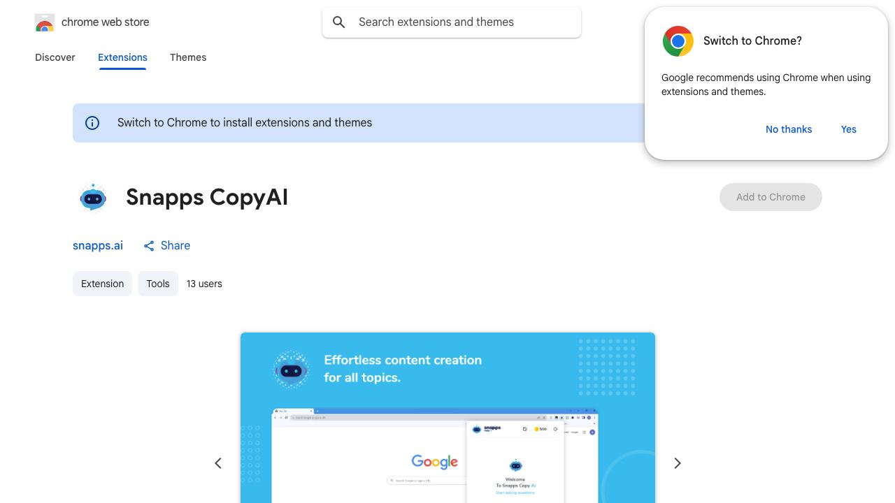 Snapps CopyAI 网站截图