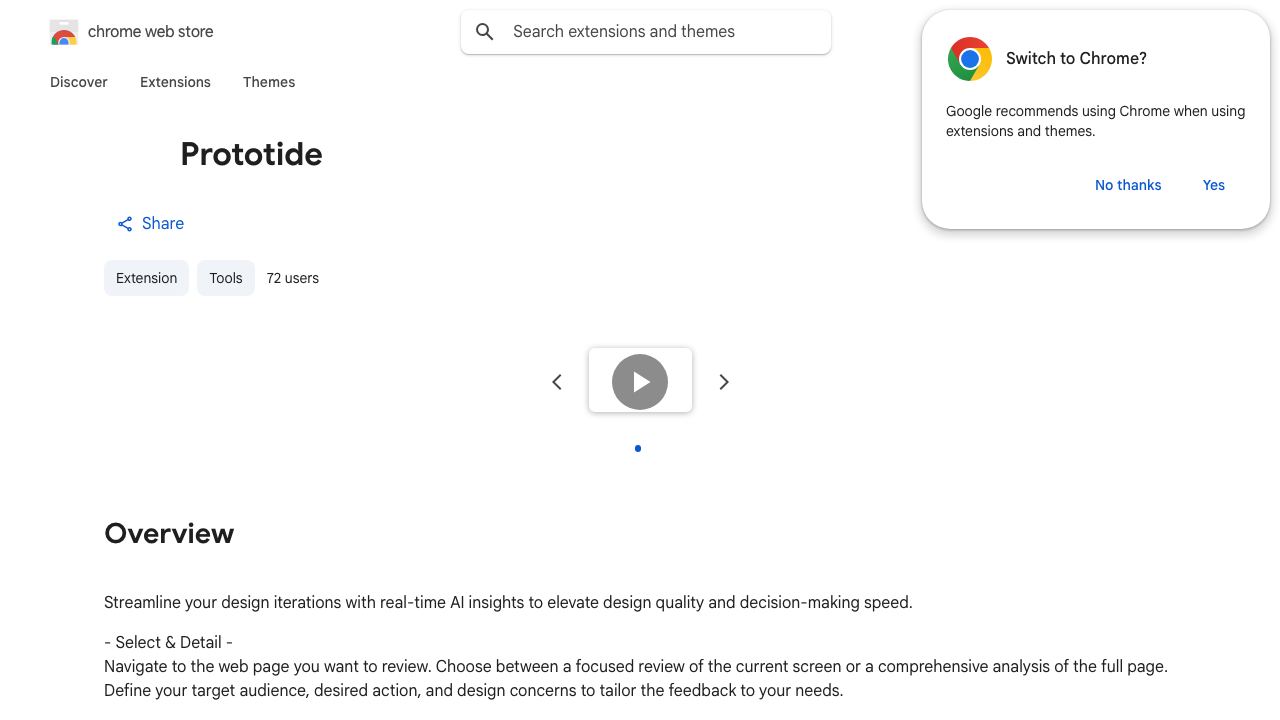 Prototide website screenshot