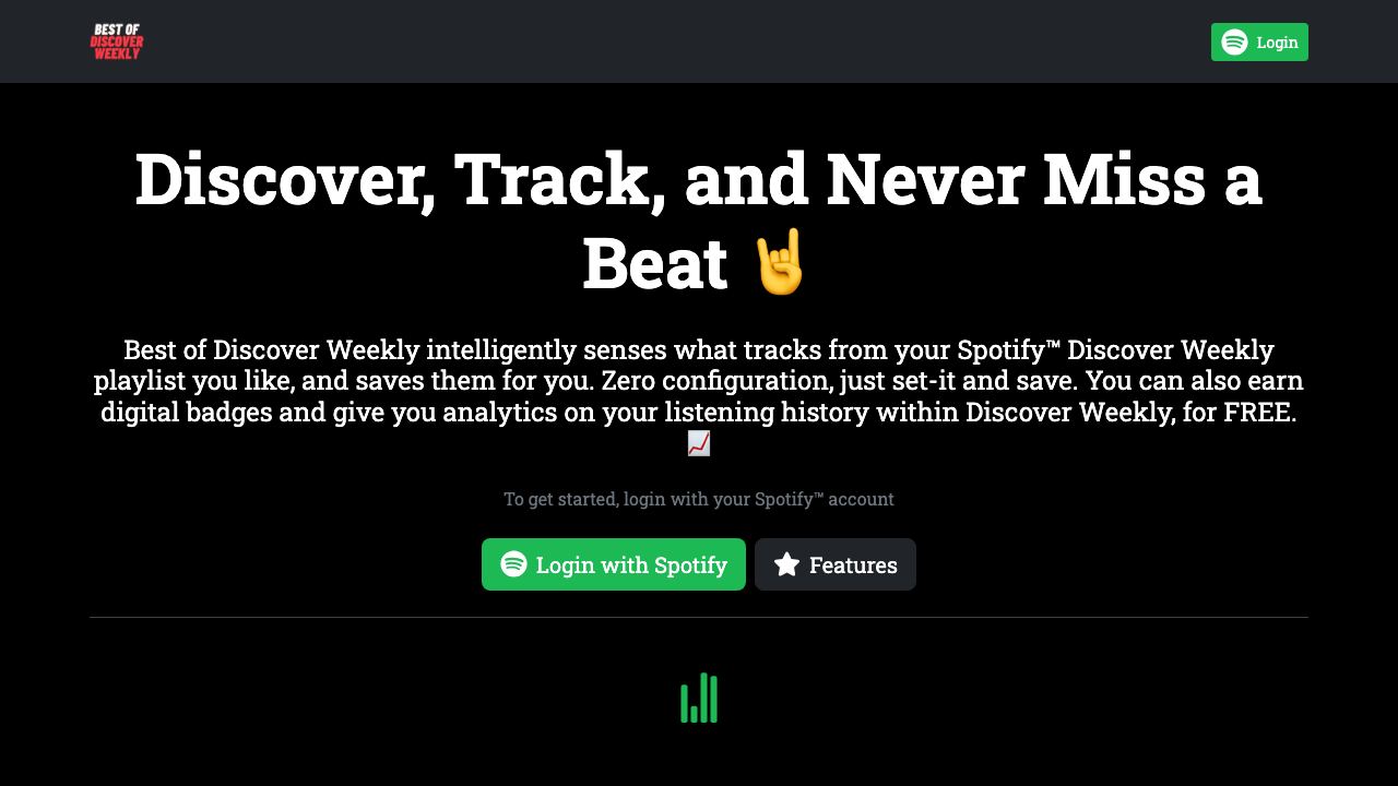 Auto-save your favs from Discover Weekly website screenshot