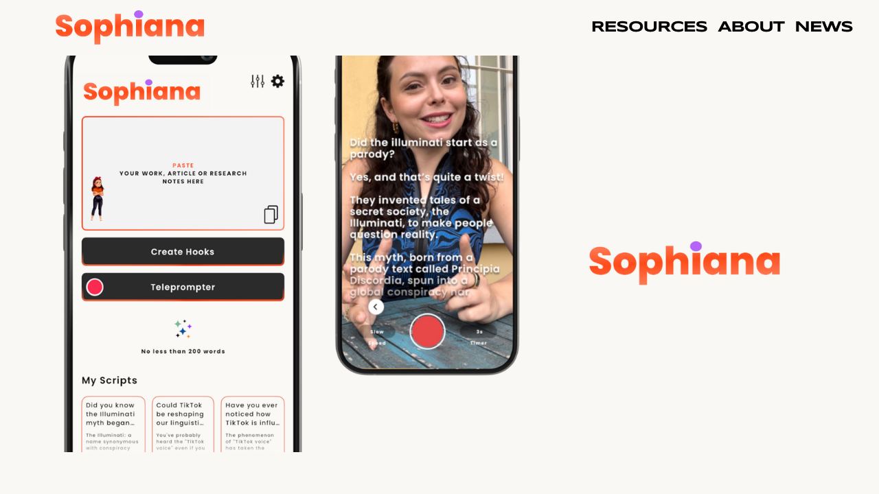 Sophiana 网站截图