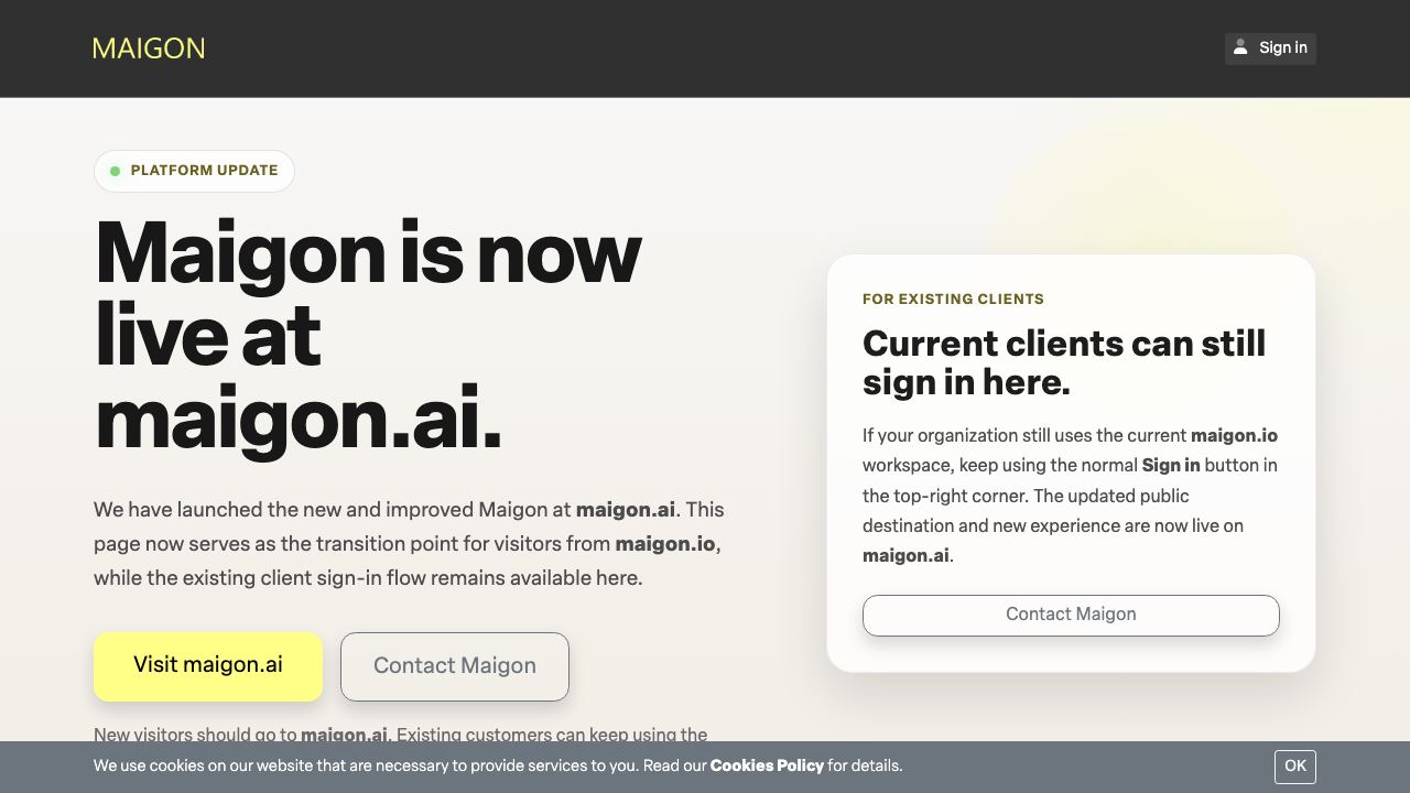 Maigon.io 网站截图