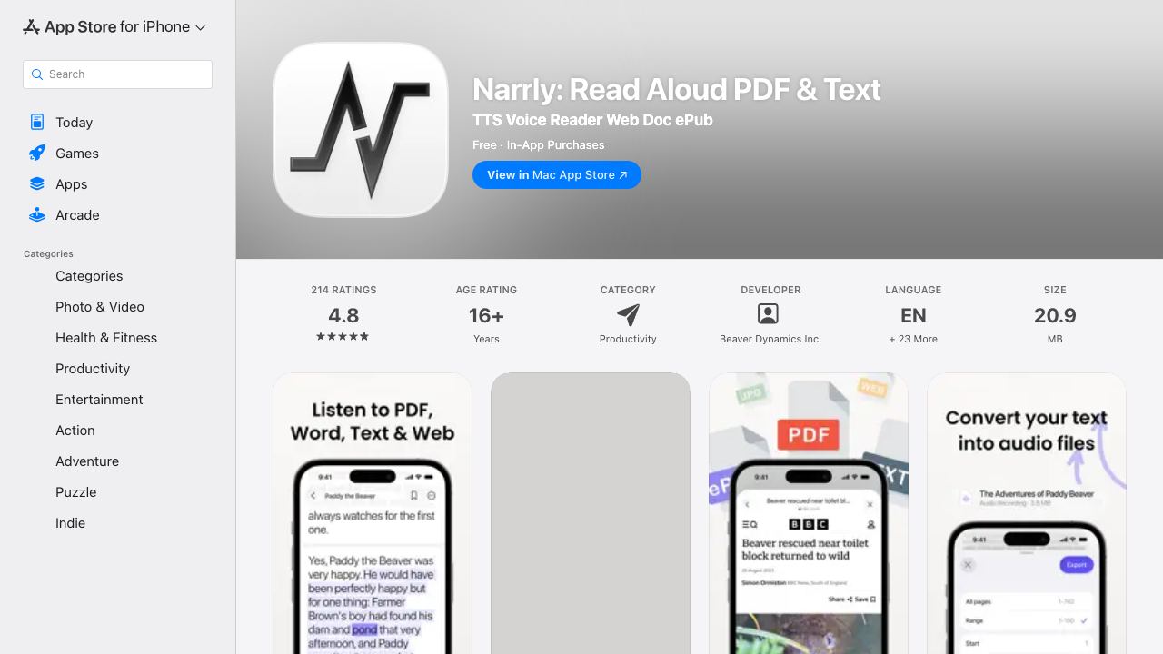 Narrly 网站截图