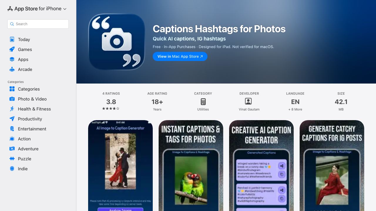 AI Image to Caption Generator 网站截图