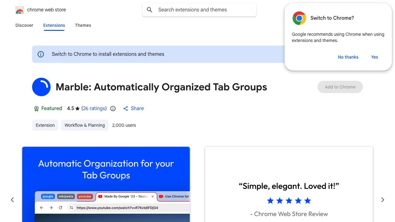 Marble for Google Chrome 网站截图