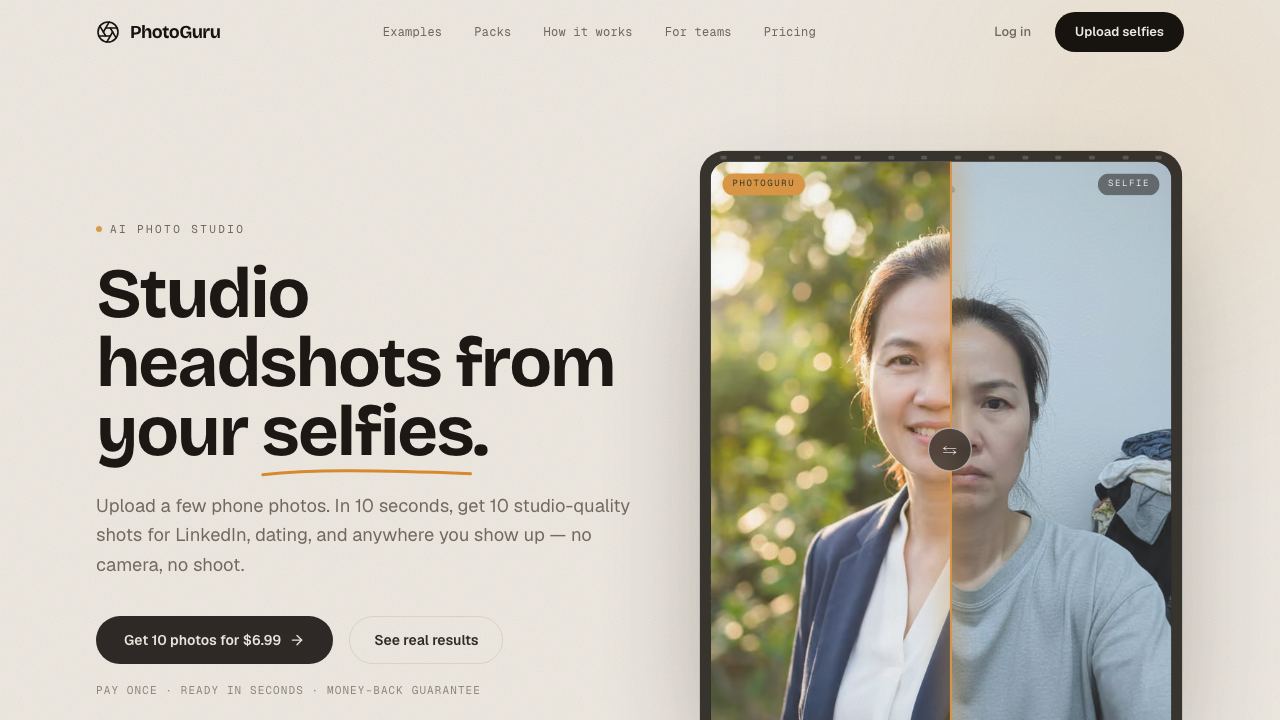 PhotoGuruAI website screenshot