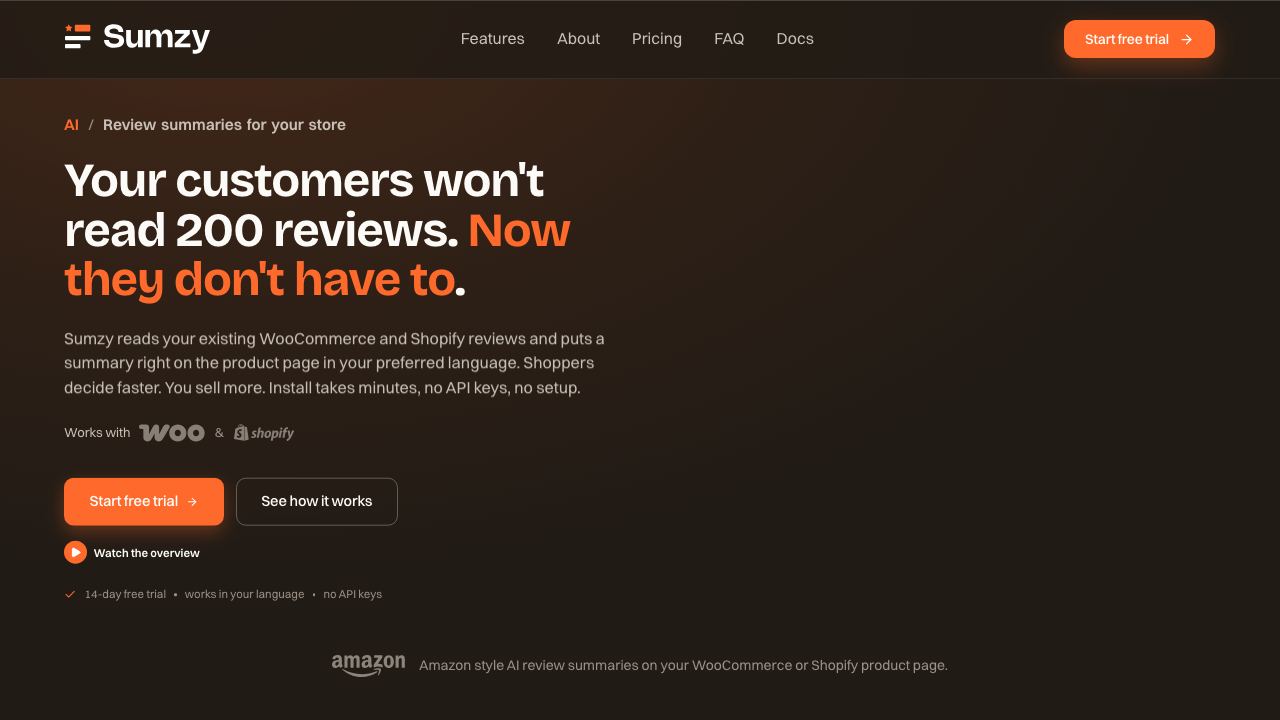 Sumzy website screenshot