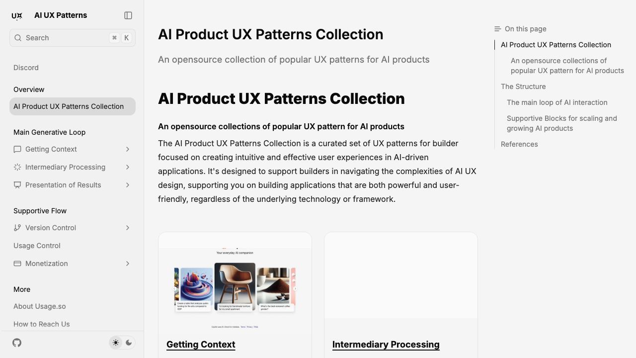 AI UX Patterns 网站截图