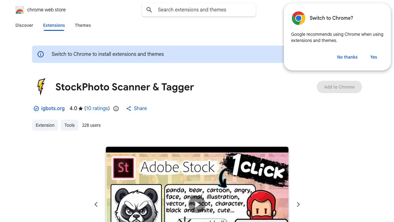 StockPhoto Scanner & Tagger 网站截图