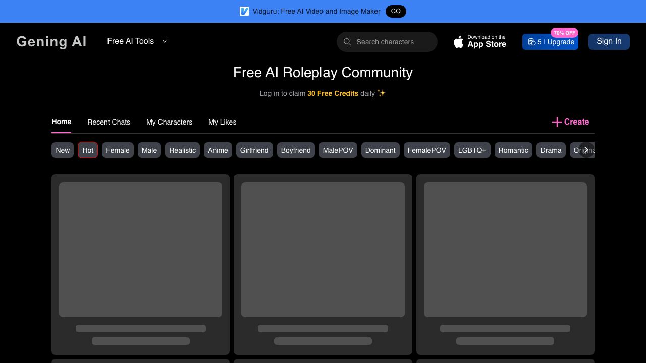 Gening AI website screenshot