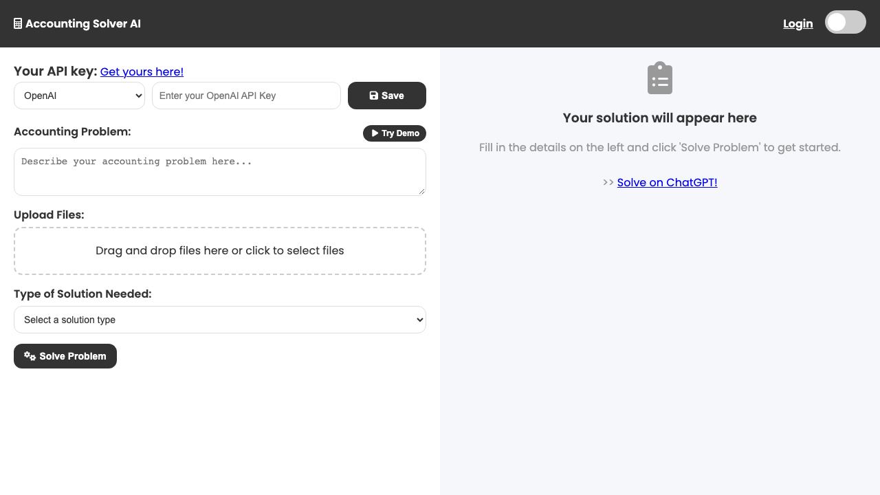 AccountingSolverAI 网站截图