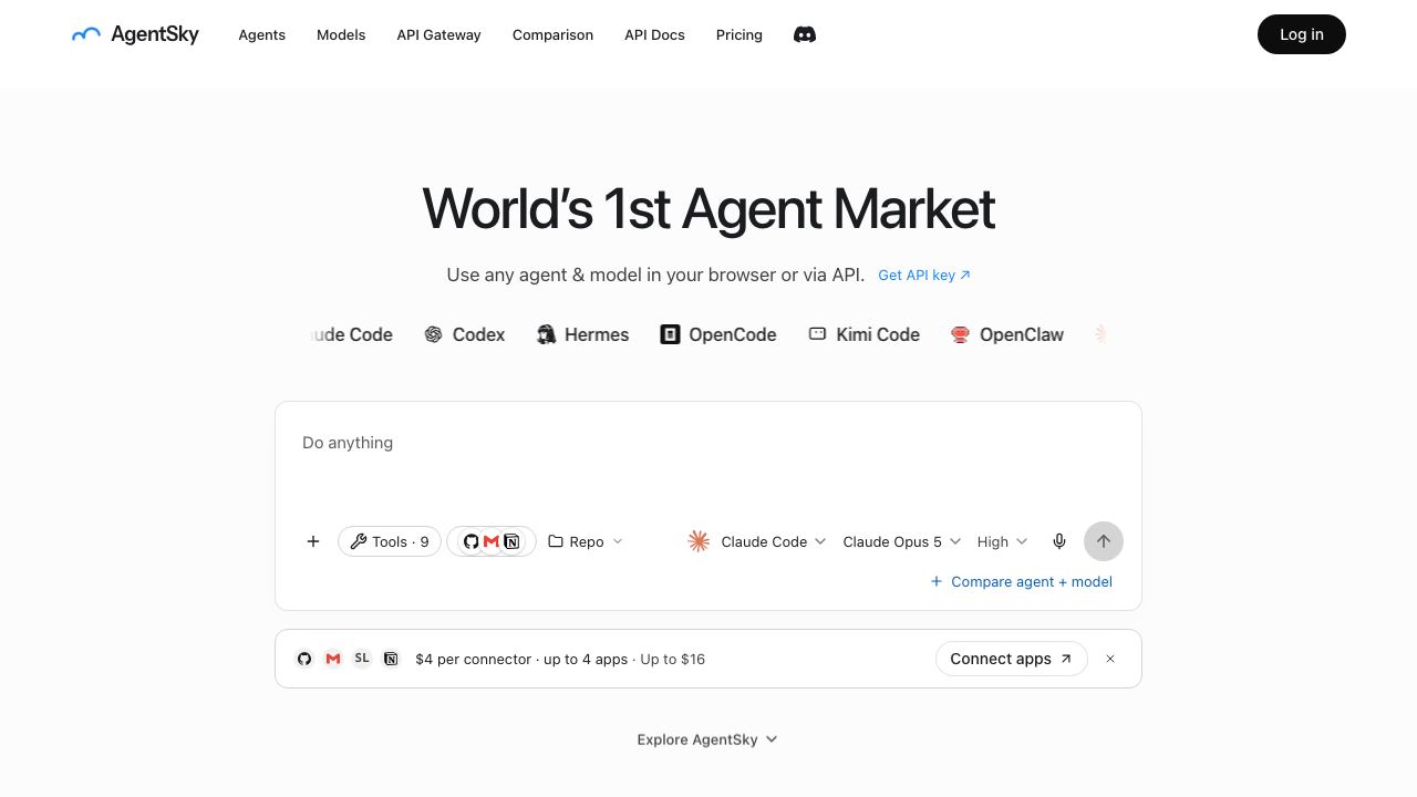 AgentSky website screenshot