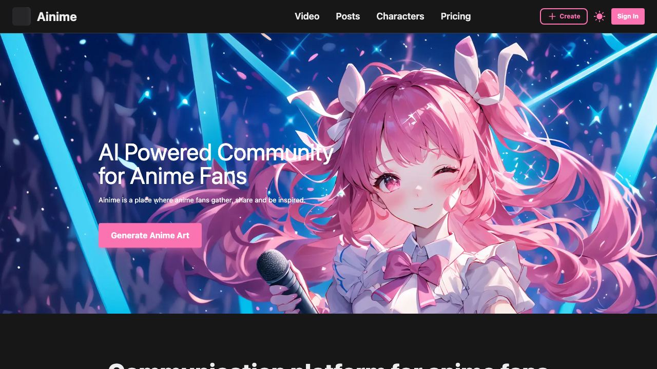 Ainime website screenshot