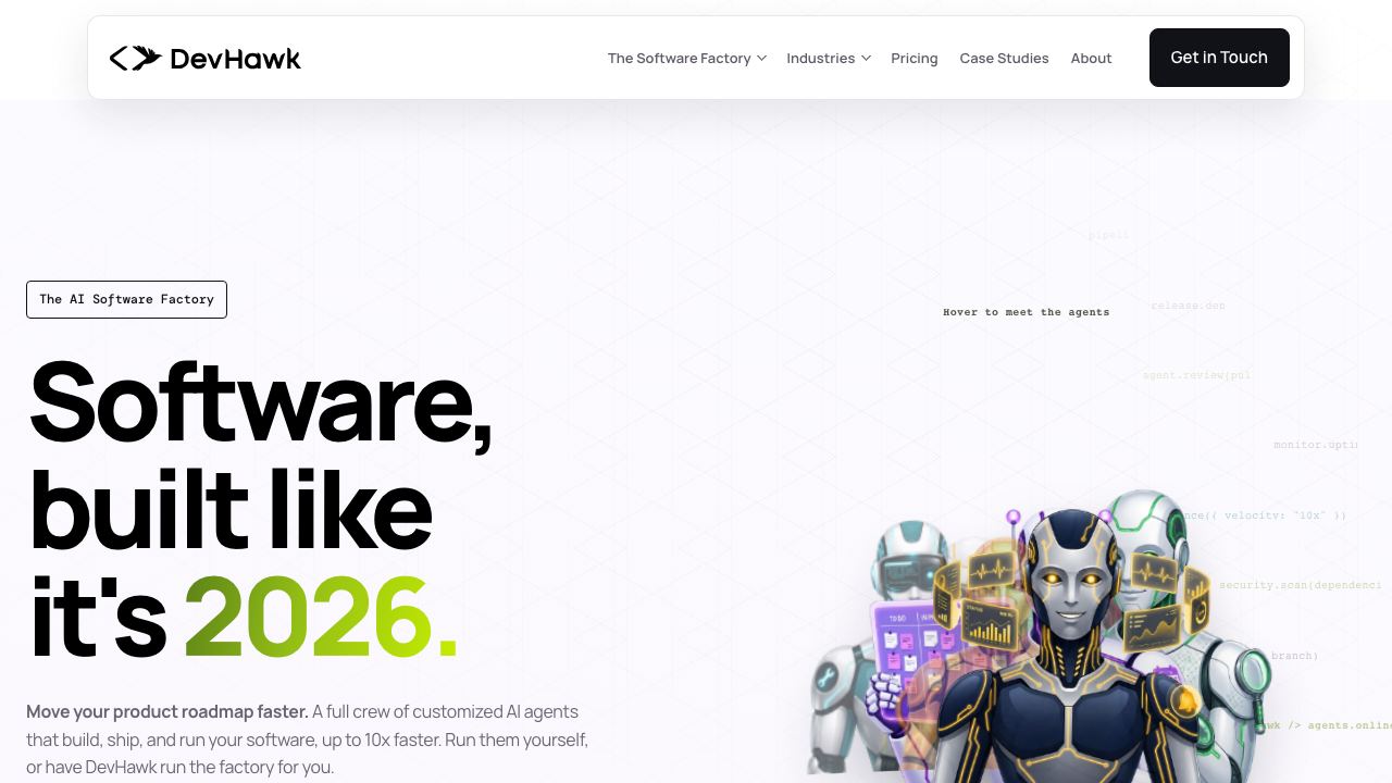 DevHawk website screenshot