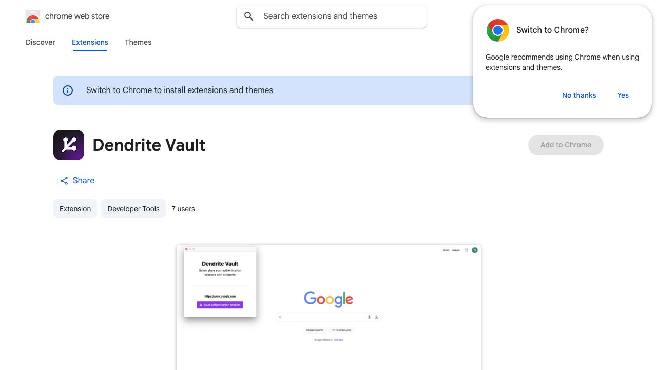 Dendrite Vault 网站截图