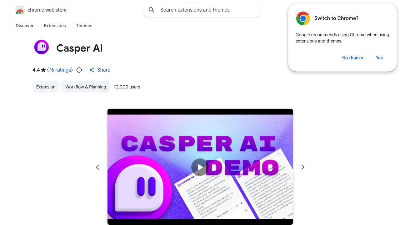 Casper AI website screenshot