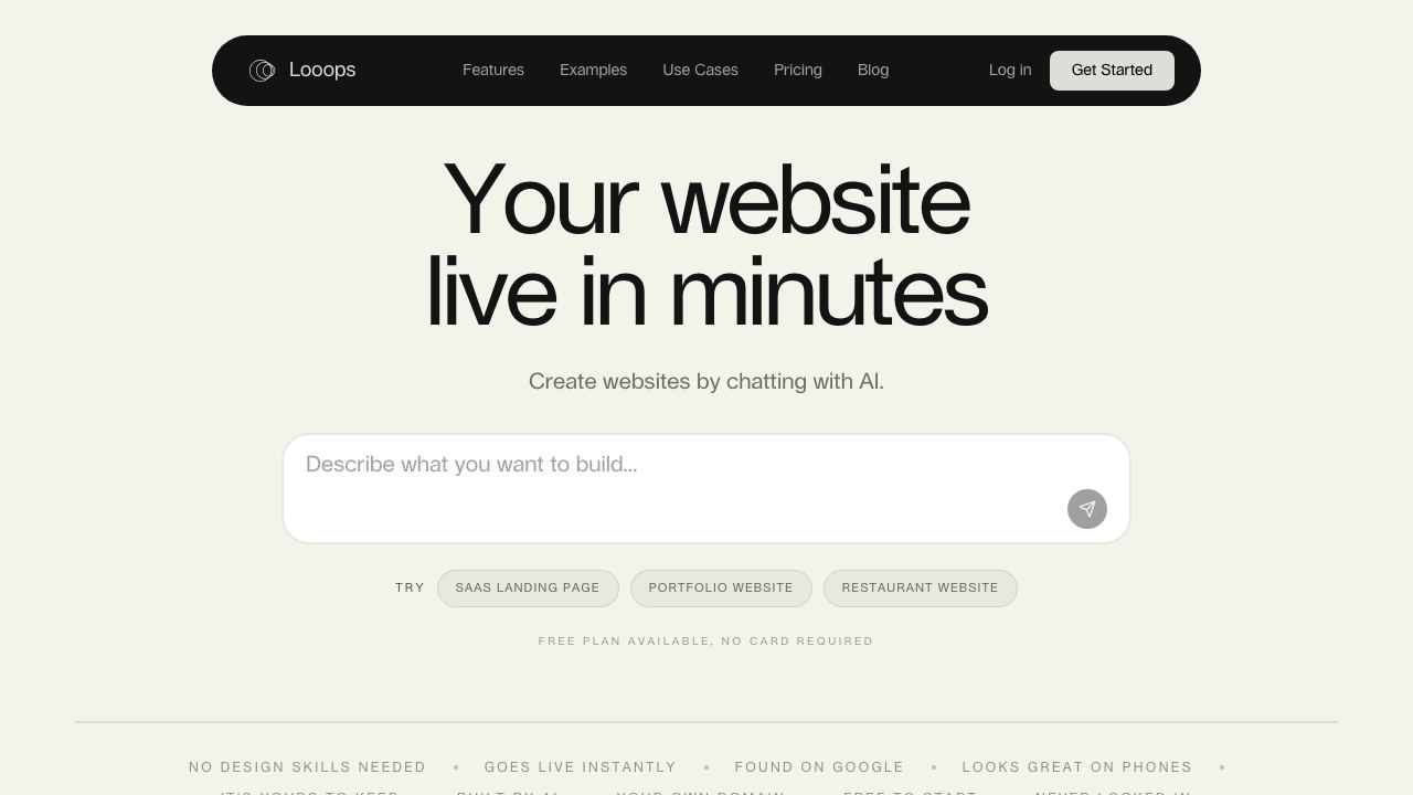Looops website screenshot