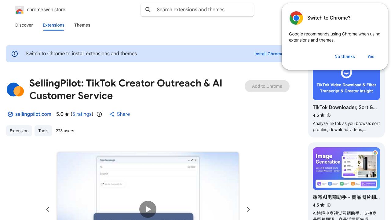 SellingPilot - Your AI-powered assistant for e-commerce. 网站截图