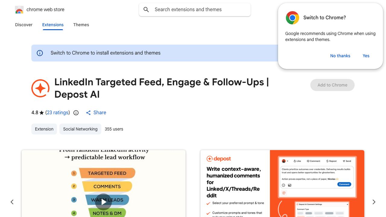 Depost AI: LinkedIn AI Assistant 网站截图