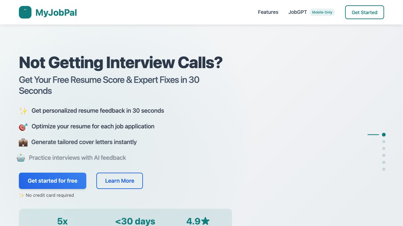 MyJobPal website screenshot