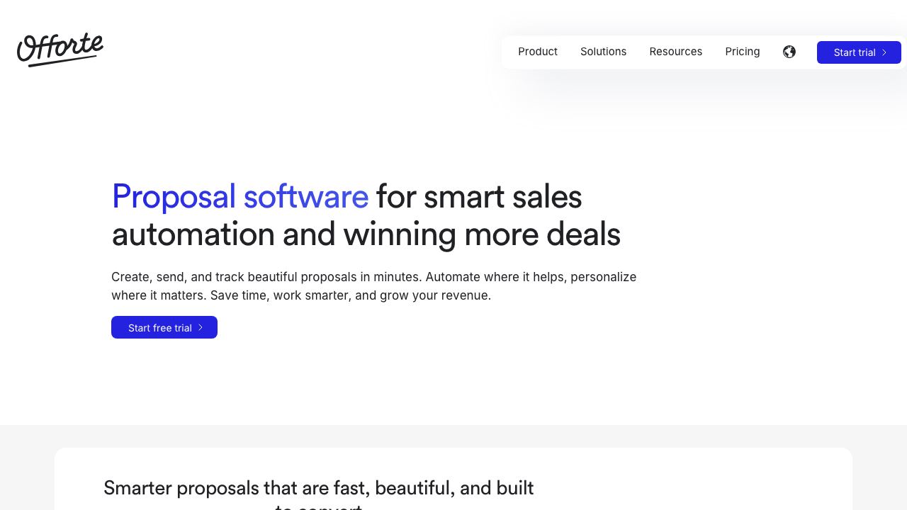Offorte website screenshot