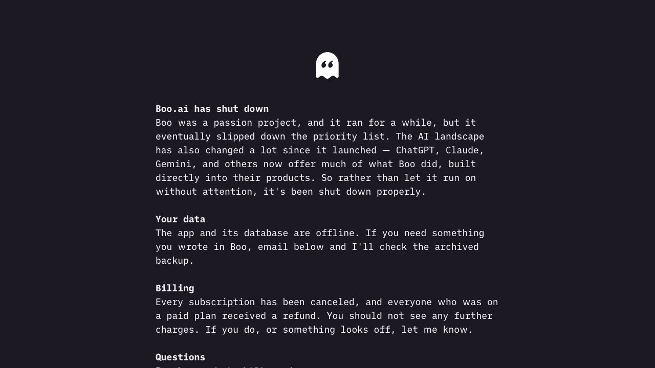 boo.ai 网站截图