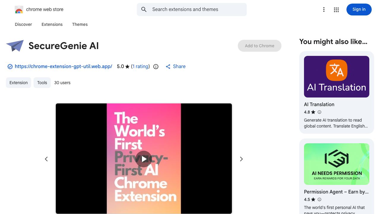 SecureGenie AI website screenshot