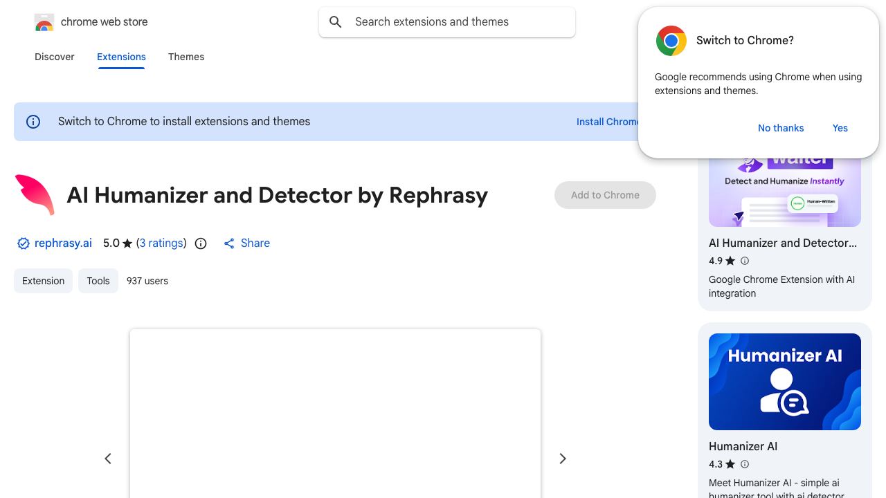 AI Humanizer and Detector by Rephrasy 网站截图