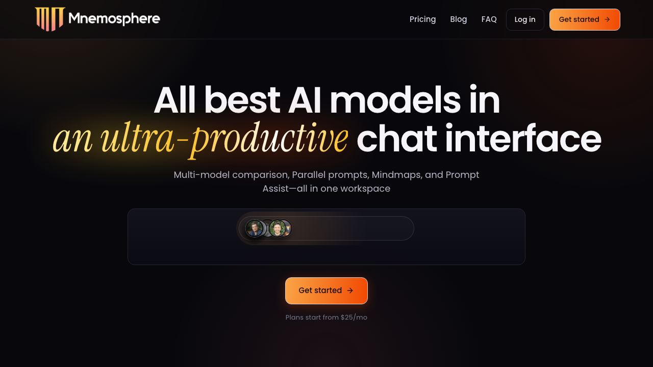 Mnemosphere website screenshot