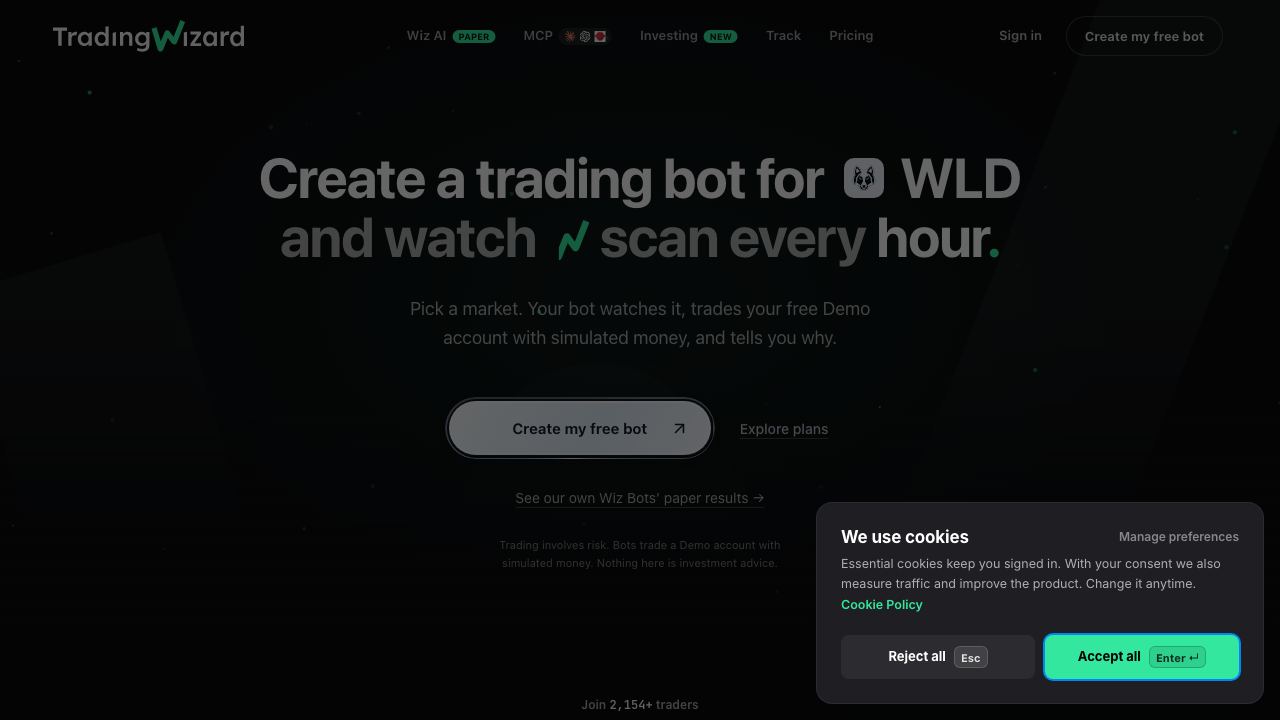Trading Wizard AI 网站截图