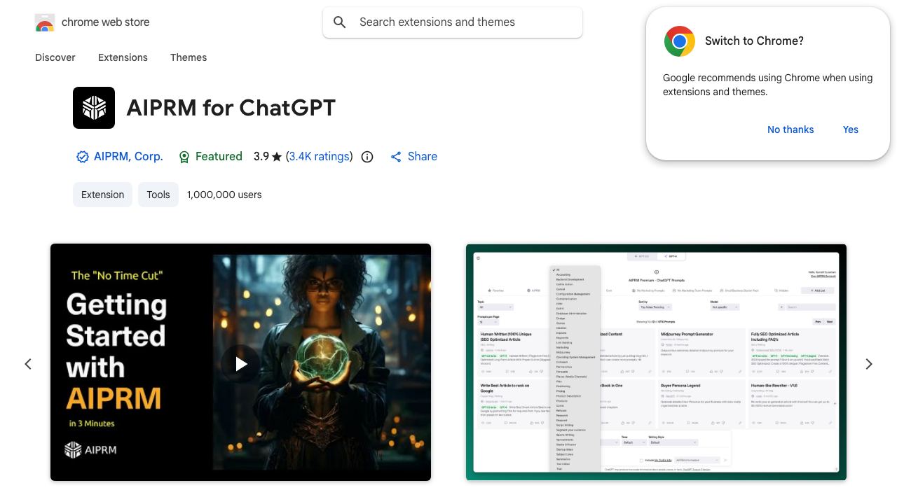 AIPRM for SEO 网站截图