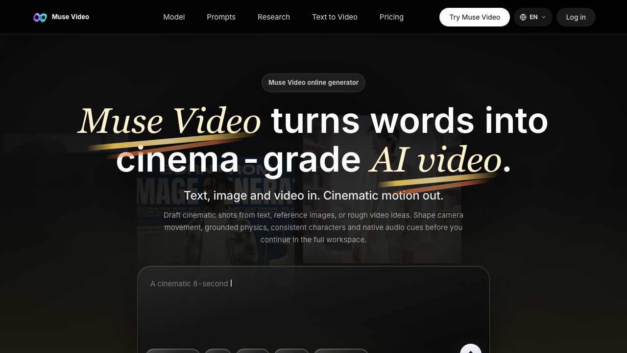 Muse Video - 3 website screenshot